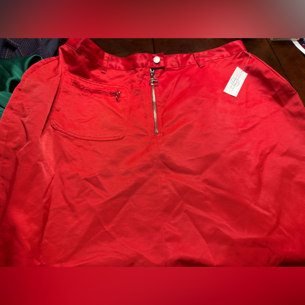 Red Skirt with Pocket and Zipper
